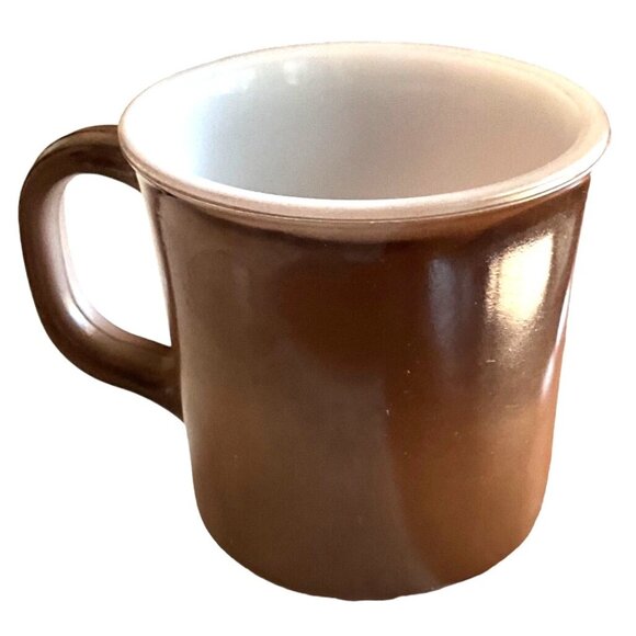 Vintage Anchor Hocking Oven Proof Brown Milk Glass Mug Made in USA MCM 209 Retro - Picture 2 of 4